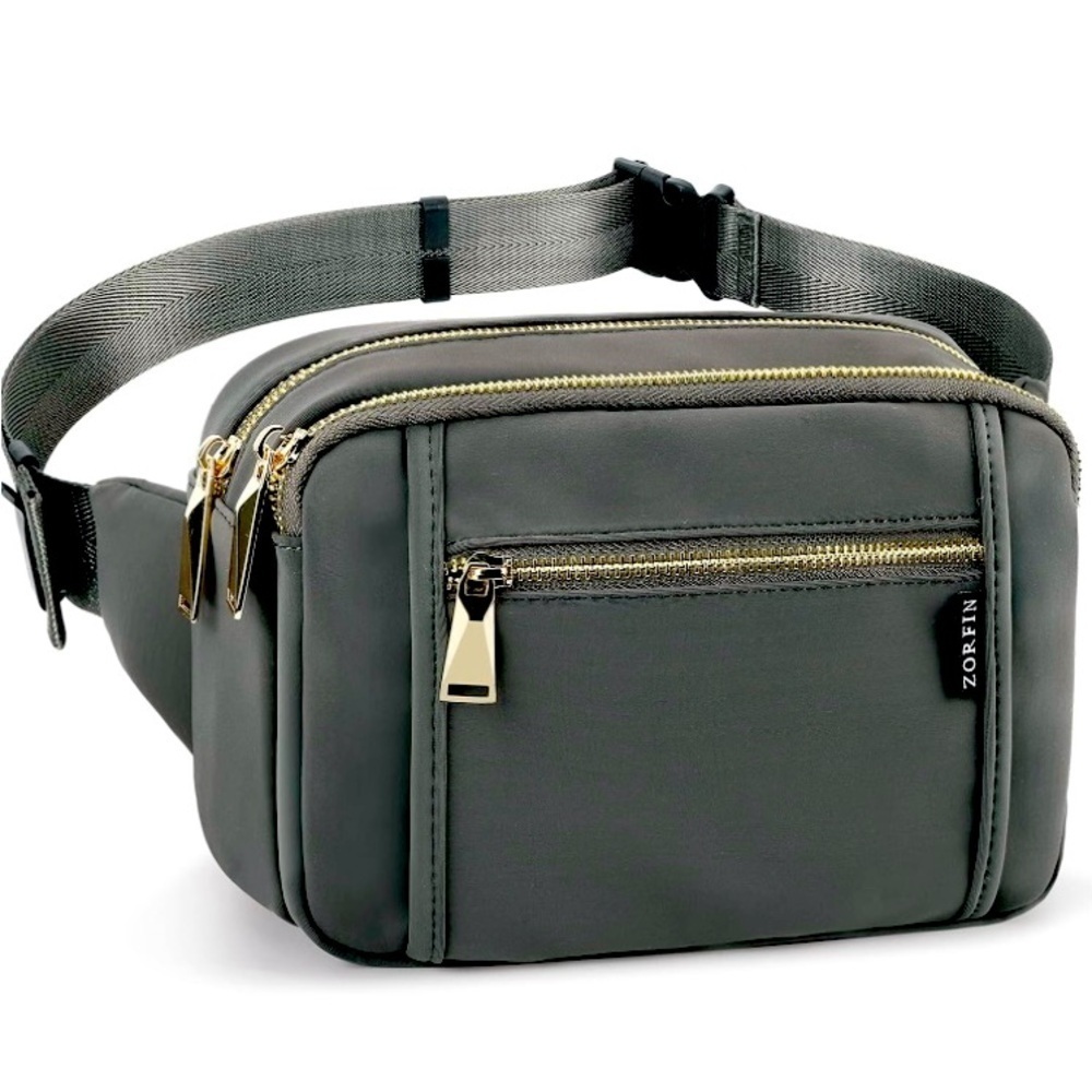 Dark Gray New Fanny Pack l Adjustable Waist Belt Bag l Travel Bag l Crossbody